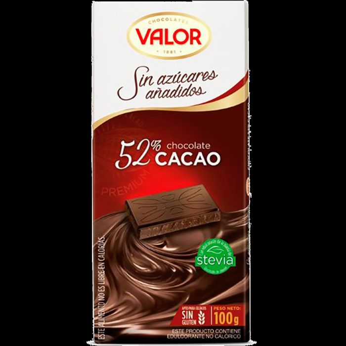 Comprar productos saludables Chocolate Valor Choc. Puro 52% 100 Gr